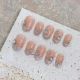1891 French cat eye handmade removable nail patch for wearing nail art