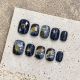1874 Marble smudges handmade removable nail patch for wearing nail art