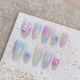 1871 Gradient Aurora handmade removable nail patch for wearing nail art