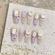 1856 Looping Kitten handmade removable nail patch for wearing nail art