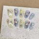 1848 Hand made removable nail patch for wearing nail art in court style