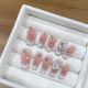 【1514-1519】Spreading Rose Nail Art DIY Rose Decor & Shiny Red Crystals