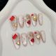 【509】Peach Gold Fragrance Nail Kit Shiny Peach Crystals & DIY Pretty Accessories