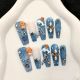 【441】Denim KT Nail Set Shiny KT Decor & DIY Denim-Style Accessories